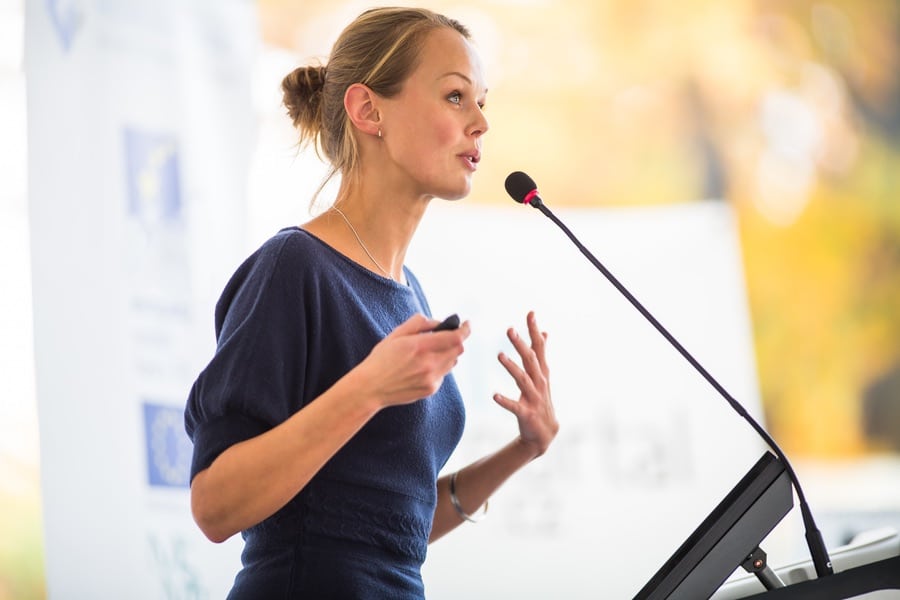 female conference speaker